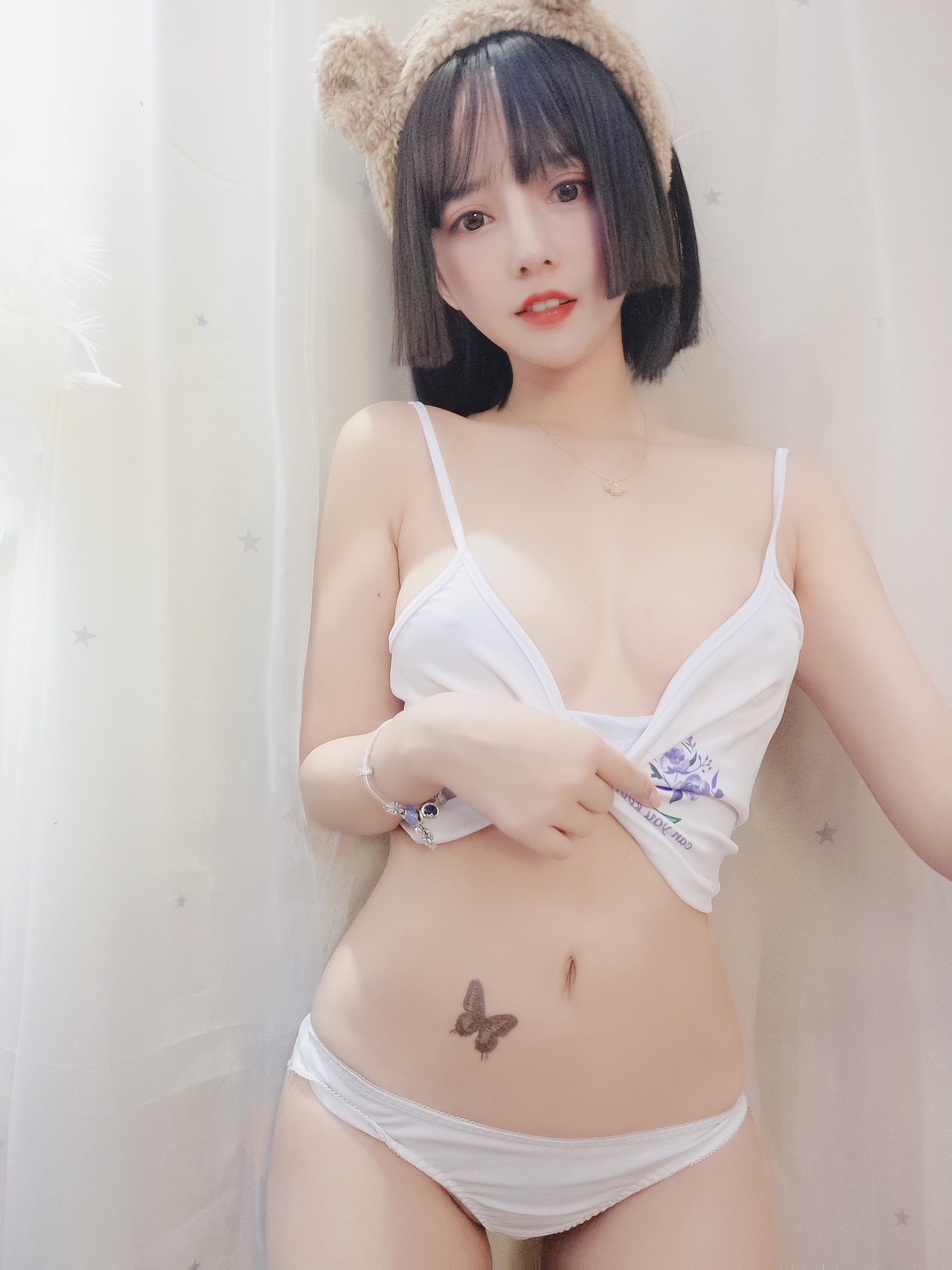 过期米线线喵 – NO.043 白色吊带 [36P]-XikXak